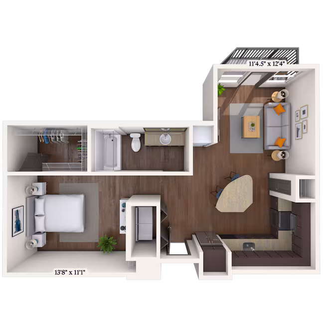 Studio 0x1 703 SF 3061 floor plan